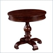 Wynwood Harrison Round Pedestal Lamp Table in Umber Cherry