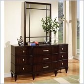 Wynwood Vinings 9 Drawer Triple Dresser and Mirror Set in Bordeaux