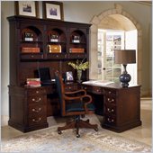 Wynwood Wellington L-Shaped Desk in Garnet Cherry Finish