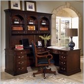 Wynwood Wellington L-Shaped Desk with Hutch in Garnet Cherry Finish