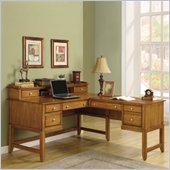 Wynwood Gordon L-Shaped Desk and Hutch Set in Light Nutmeg