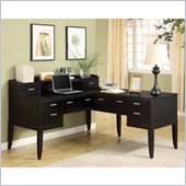 Wynwood Palisade L-Shaped Desk and Hutch in Dark Sable