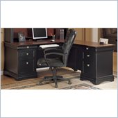 Wynwood Marlowe Right Facing L Desk in Black Cherry