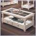Wynwood Hampton Cove Rectangular White Cocktail Table with Glass Inserts