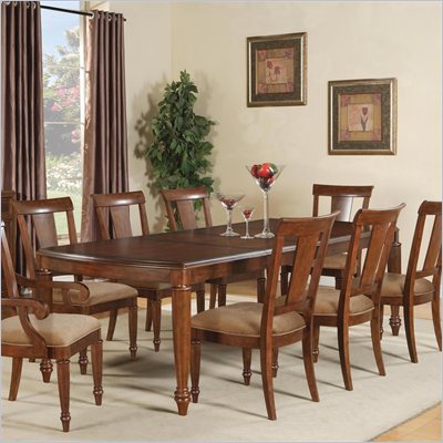 Wynwood Brendon Rectangular Dining Table in Hazelnut and Cabernet