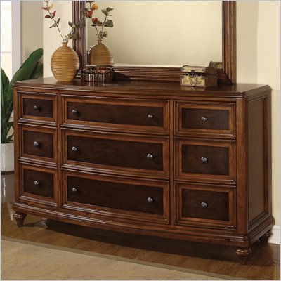 Wynwood Brendon Dresser in Hazelnut and Cabernet Finish