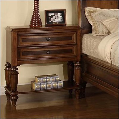 Wynwood Brendon Night Stand in Hazelnut and Cabernet Finish