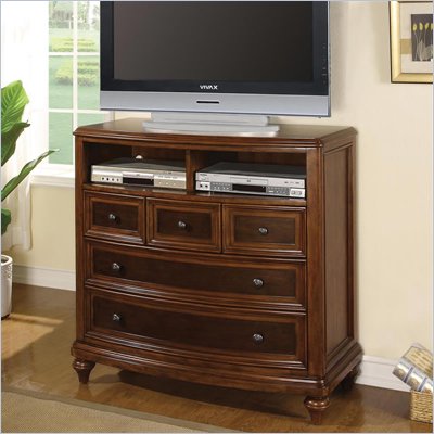 Wynwood Brendon Media Chest in Hazelnut and Cabernet Finish