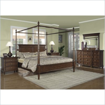 Wynwood Hathaway 5 Piece Canopy Bedroom Set in Grand Manier Cherry