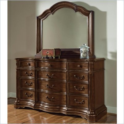 Wynwood Heritage Manor Dresser and Mirror Set in Meritage Cherry