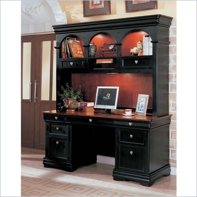 Wynwood Marlowe Computer Credenza in Black Cherry