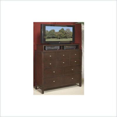 Wynwood Moxi 5 Drawer Media Chest with Deck in Java Finish
