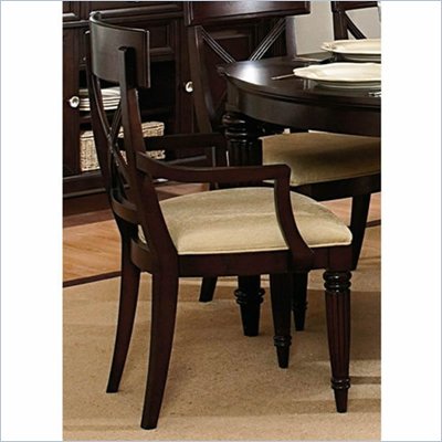 Wynwood Tuxedo Park Fabric Arm Chair in Dark Chocolate Finish