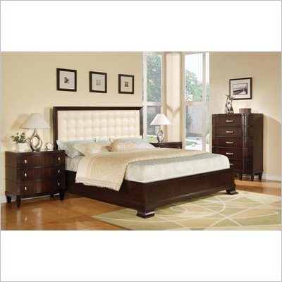 Wynwood Vinings 2 Piece Upholstered Panel Bedroom Set in Bordeaux