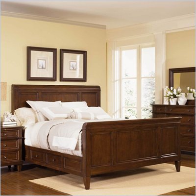 Wynwood Westhaven Panel Bed in Dried Fig Cherry Finish