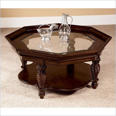 Wynwood Windsor Manor Octagon Cocktail Table in Antique Cherry 