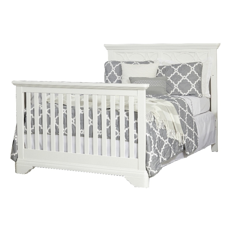 Baby Cache Haven Hill Traditional Wood Full Bed Conversion Kit in White Lace Homesquare