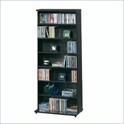 DVD/CD Media Storage Tower in Matte Black Finish