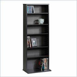 Sauder Beginnings Black Multimedia Storage Tower