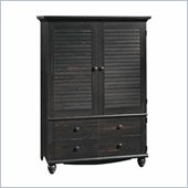 Distressed Antique Paint TV Armoire with Adjustable Shelves