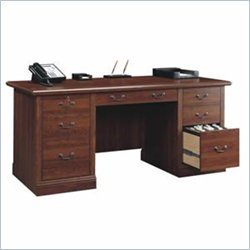 Camden Country Collection Executive Wood Computer Desk in Planked Cherry