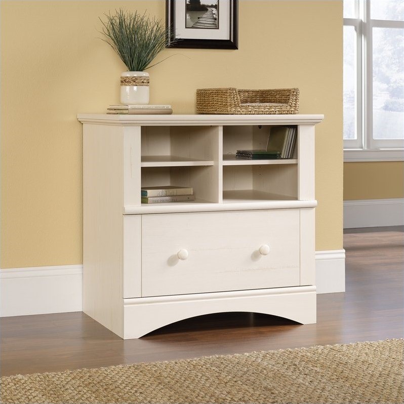 White Wood File Cabinet