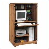 Sauder Sugar Creek Wood Computer Armoire in Spiced Pine