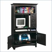 Arbor Valley Computer Armoire in Antique Black