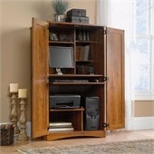 Harvest Mill Collection Computer Armoire in Abbey Oak
