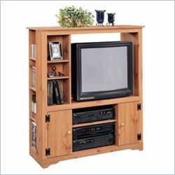 Sugar Creek Collection Spiced Pine Entertainment Console and Hutch by Sauder