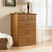 Sauder Orchard Hills 4 Drawer Chest in Carolina Oak Finish