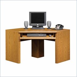 Sauder Orchard Hills Small Corner Wood Computer Desk in Carolina Oak