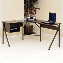 Sauder Akimbo Computer Corner Workcenter in Bronze/Espresso