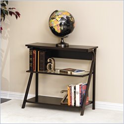 Sauder Akimbo Bookcase in Bronze/Espresso/Clear Glass