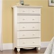 ADD TO YOUR SET: Sauder Harbor View 5-Drawer Chest in Antiqued White