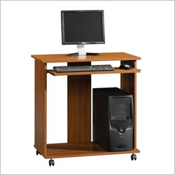 Sauder Beginnings Computer Cart in Pecan