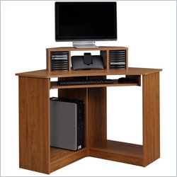 Sauder Beginnings Corner Computer Desk in Pecan