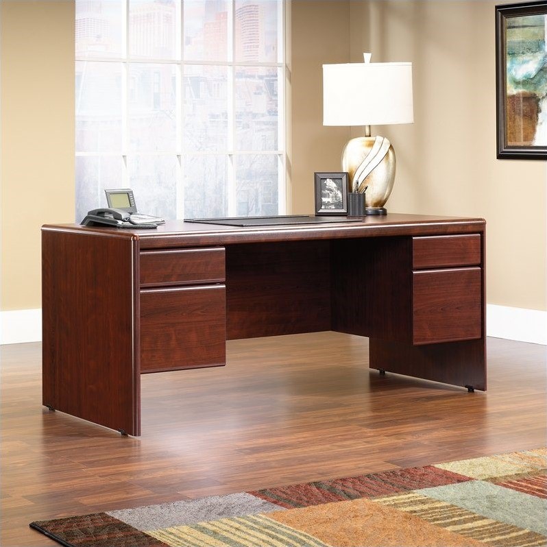 Sauder Cornerstone Executive Desk in Classic Cherry