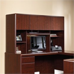 Sauder Cornerstone Hutch for Desk and Return in Classic Cherry