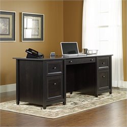 Sauder Edge Water Executive Desk in Estate Black