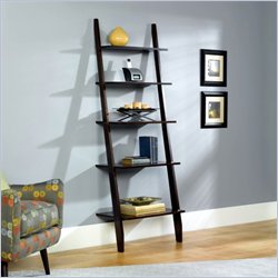 Sauder Grand Lake Ladder Bookcase in Espresso