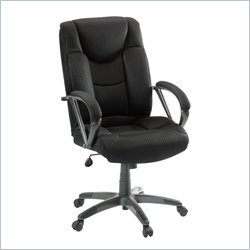 Sauder Gruga Executive Leather Chair in Black