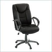 Sauder Gruga Executive Leather Chair in Black