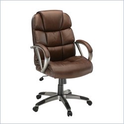 Sauder Gruga Executive Leather Chair in Brown