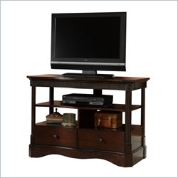 Sauder Hampton Woods Universal TV Stand in Burnished Walnut