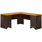 Sauder Harbor View Corner Computer Desk in Antiqued Paint