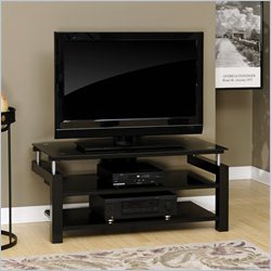 Sauder Lake Point Panel TV Stand in Black