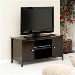Sauder Market Park Panel TV Stand in Black/Apricot