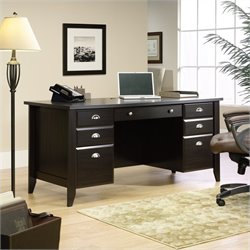Sauder Shoal Creek Executive Desk in Jamocha Wood