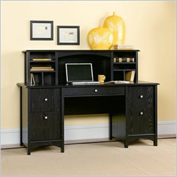 Sauder Sierra Heights Executive Desk in Ebony Ash